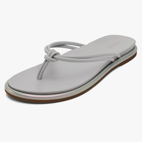 NEW Olukai AKA Flip Flop‎ In Iridescent Vapor Women’s Gray / Pink Size 10 NWT - Picture 1 of 12